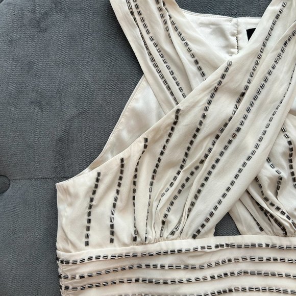 bebe Sleeveless Beaded Wrap Top - Picture 12 of 12